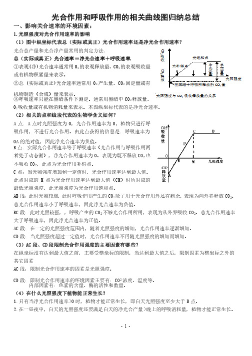 呼吸作用和光合作用曲线图的分析