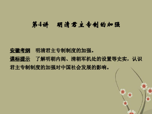 高考历史总复习 第4讲 明清君主专制的加强课件