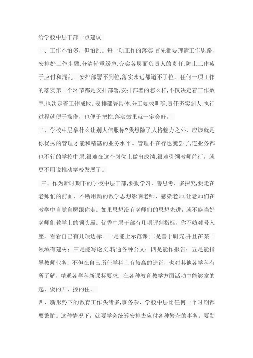 给学校中层干部一点建议