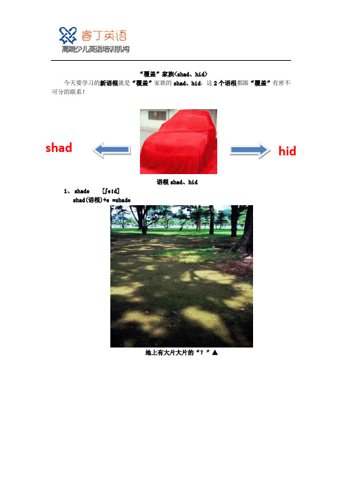 睿丁英语一阶扩展课程shad、hid的用法及家族释义