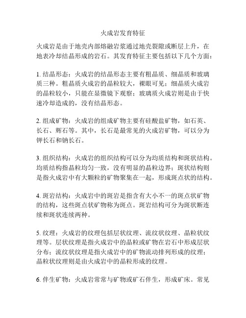 火成岩发育特征