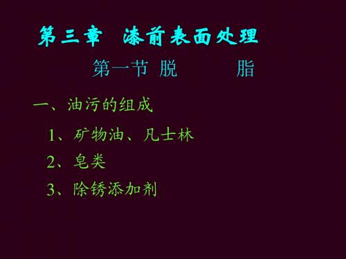 涂装技术第三章前处理