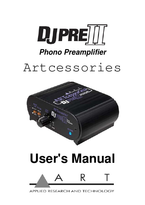 Artcessories Phono Preamplifier 用户手册说明书