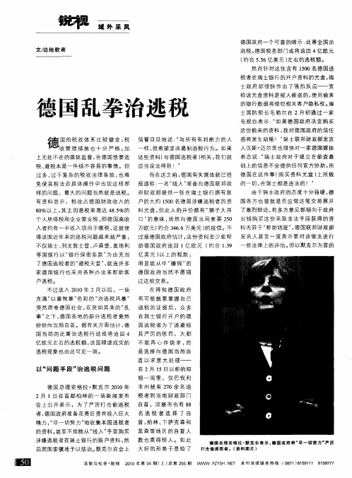 德国乱拳治逃税