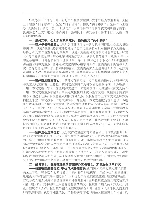 海关年度工作总结