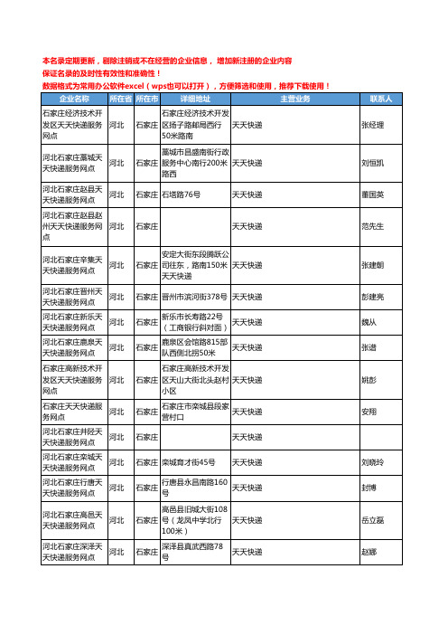 2020新版河北省天天快递工商企业公司名录名单黄页联系方式大全152家