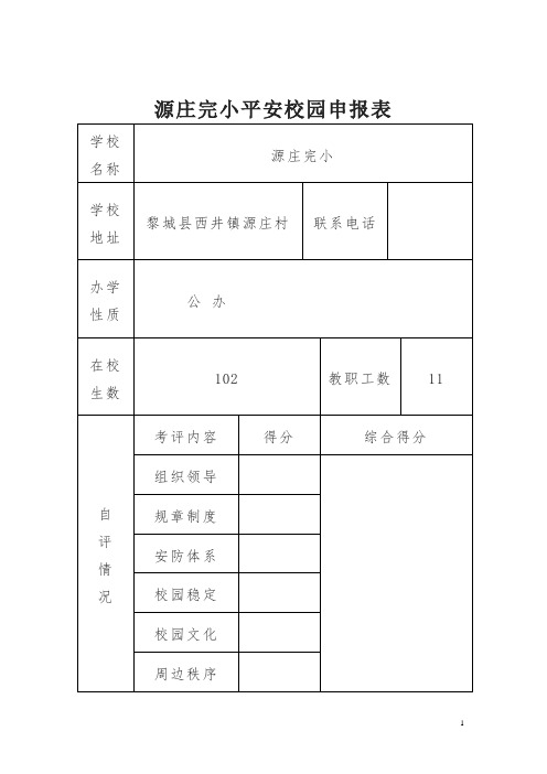 优秀平安校园申报表1