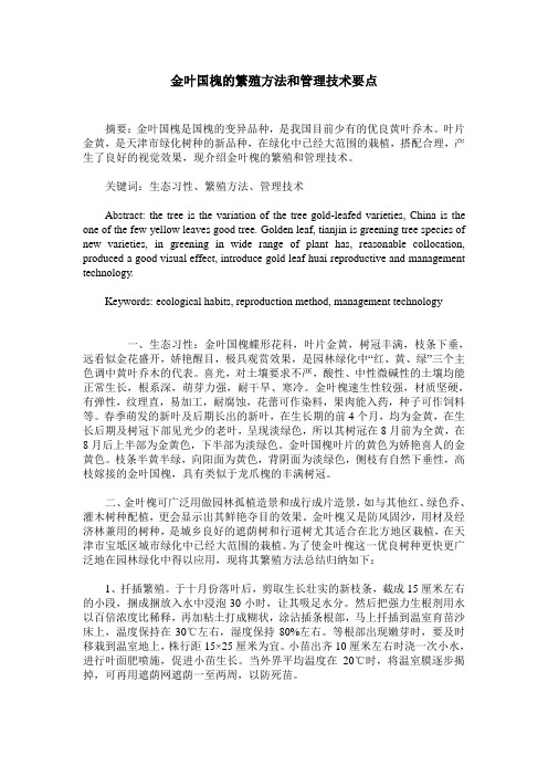 金叶国槐的繁殖方法和管理技术要点