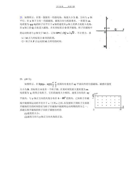 高考物理压轴题电磁场习题