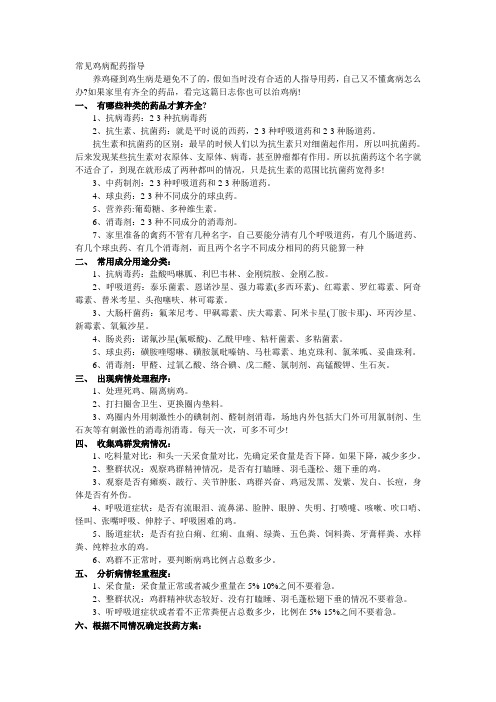 常见鸡病配药指导