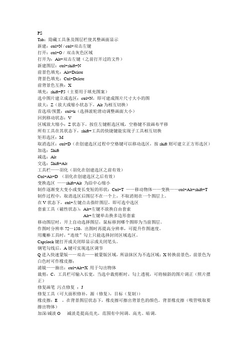 PS cad 快捷键整理