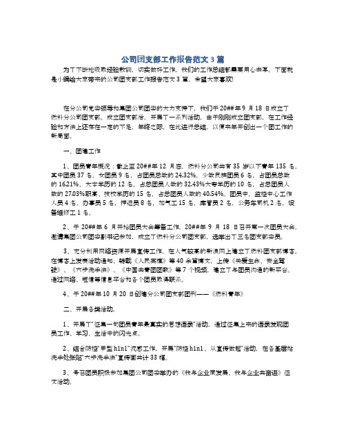 公司团支部工作报告范文3篇