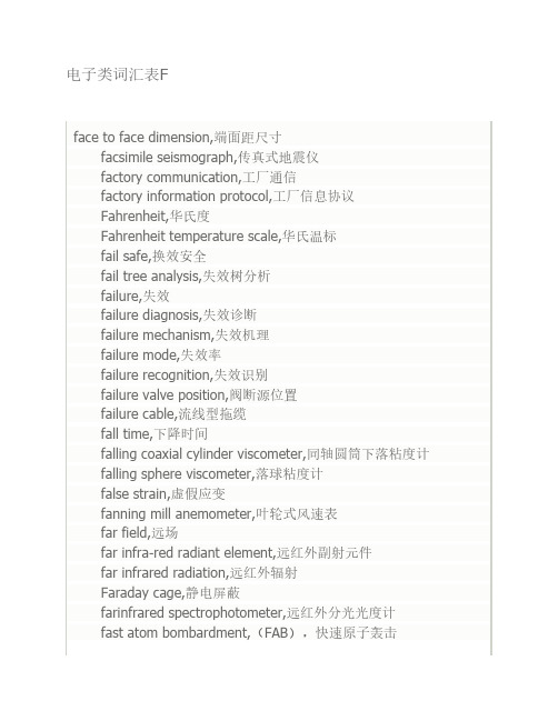 电子类词汇表F