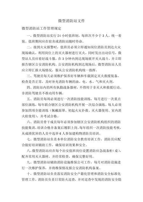 微型消防站文件