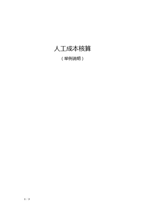 人工成本核算(举例说明)