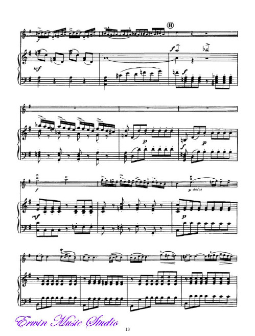Piano13-24莫扎特《G大调第三小提琴协奏曲》K.216小提琴曲谱 钢琴伴奏曲谱WolfgangAmadeusMozartConcerto