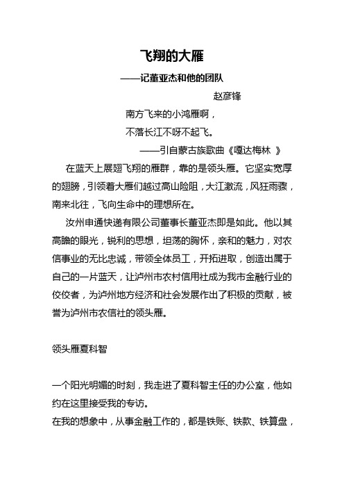 飞翔的大雁