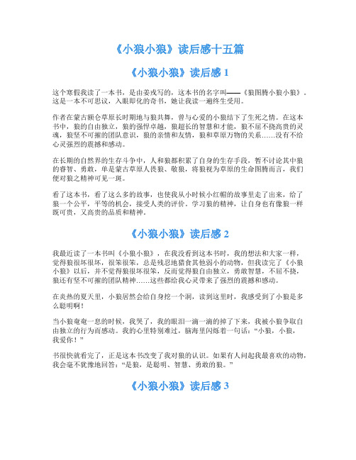 《小狼小狼》读后感十五篇