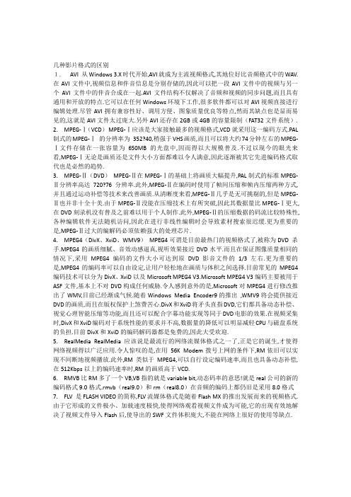 几种影片格式的区别