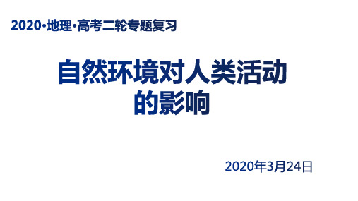 高三地理复习课件——自然环境对人类活动的影响(共30张ppt)