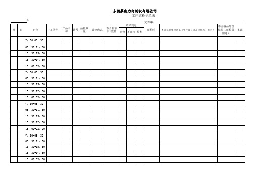 工序巡检记录表