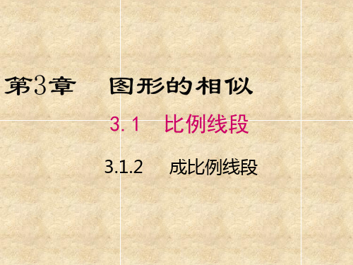 湘教版九年级数学上册第3章教学课件：3.1.2 成比例线段(共29张PPT)