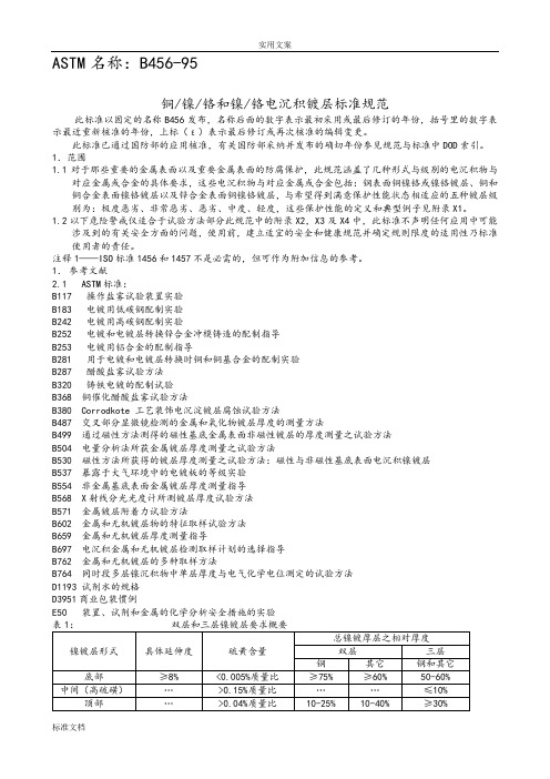 ASTMB456-95电镀实用标准