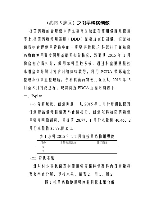 抗菌药物使用强度整改的PDCA案例