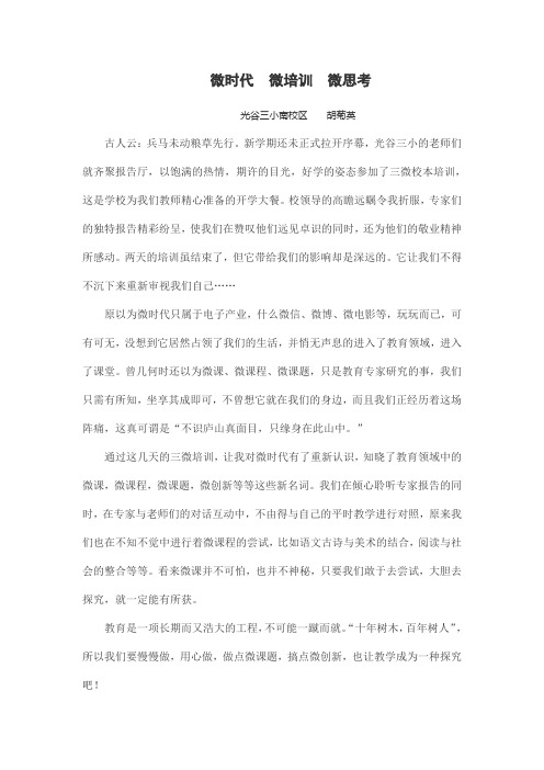三微培训之思考(胡菊英)