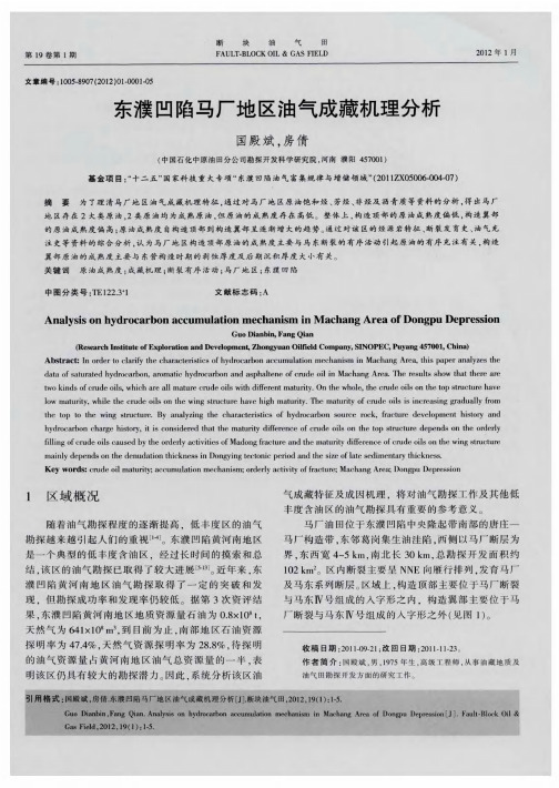 东濮凹陷马厂地区油气成藏机理分析