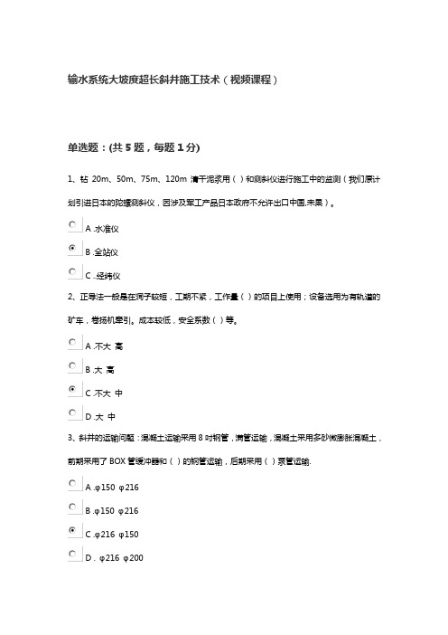 输水系统大坡度超长斜井施工技术