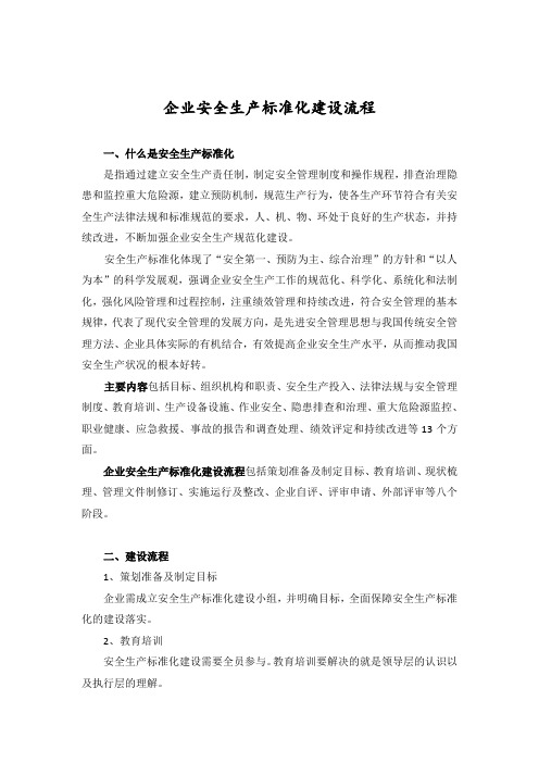 安全生产标准化建设流程图