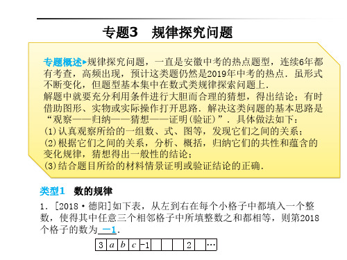 安徽省中考数学专题复习课件——专题3规律探究问题
