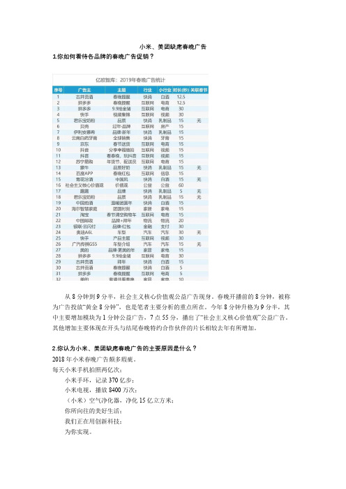 市场营销学通论(第8版)案例分析第14章 案例-小米美团缺席春晚广告