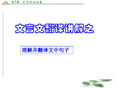 高考语文一轮复习课件：《文言文翻译技巧》 粤教