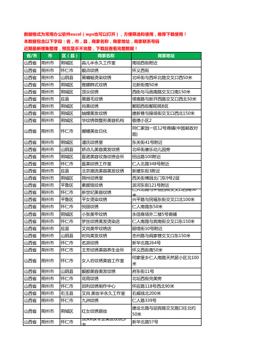 2020新版山西省朔州市纹绣工商企业公司商家名录名单黄页联系电话号码地址大全58家