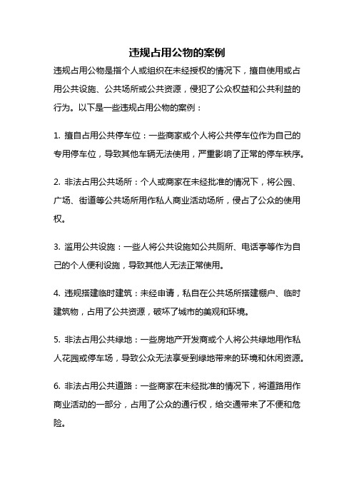 违规占用公物的案例