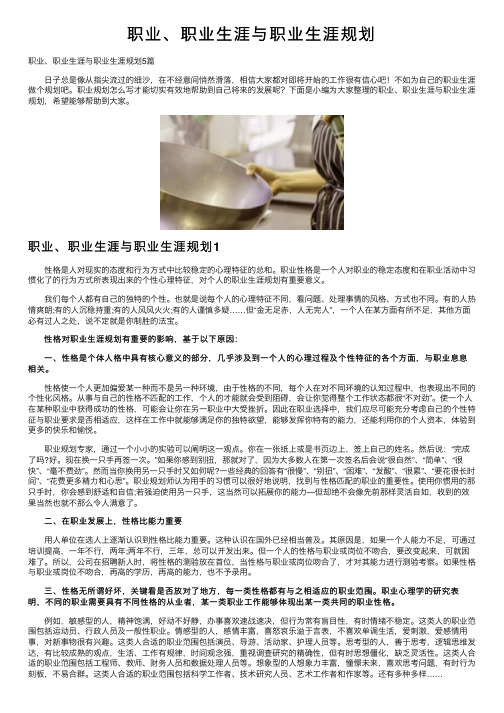 职业、职业生涯与职业生涯规划