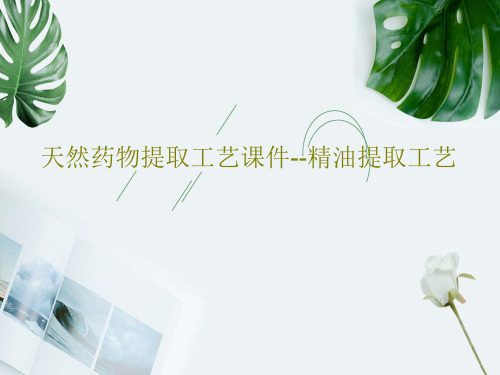 天然药物提取工艺课件--精油提取工艺39页PPT
