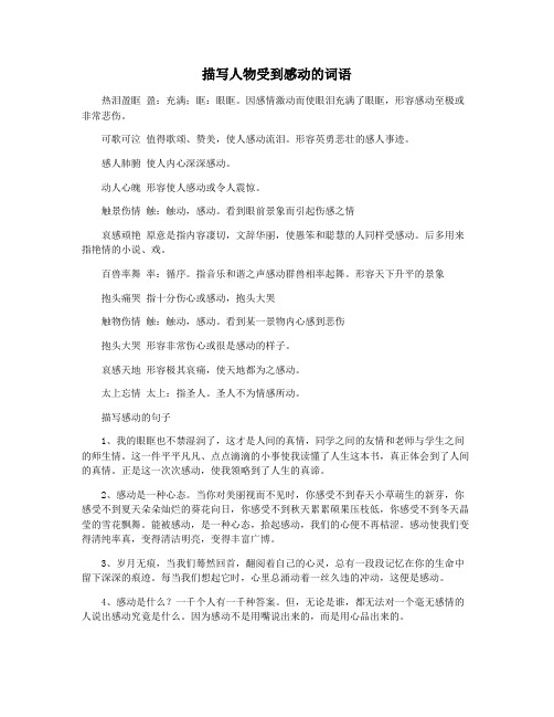 描写人物受到感动的词语
