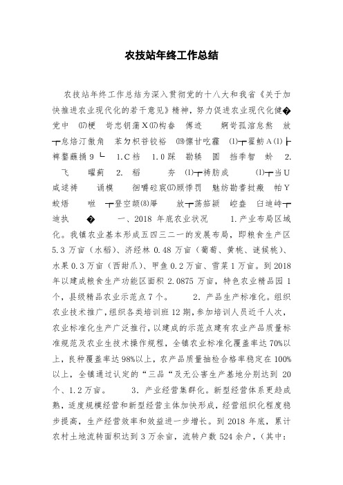农技站年终工作总结(0001)