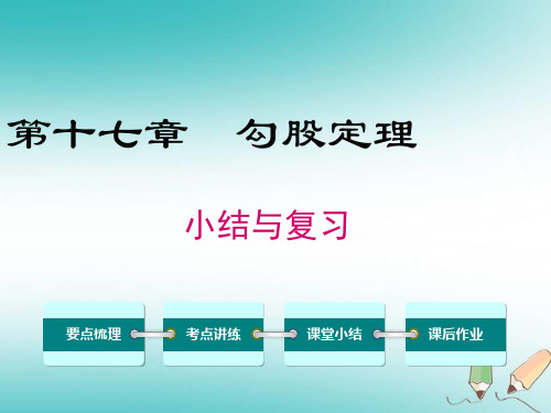 人教版八年级下期第十七章 《勾股定理小结与复习》共17张PPT