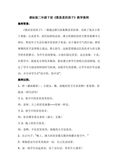 课标版二年级下册《数星星的孩子》教学案例