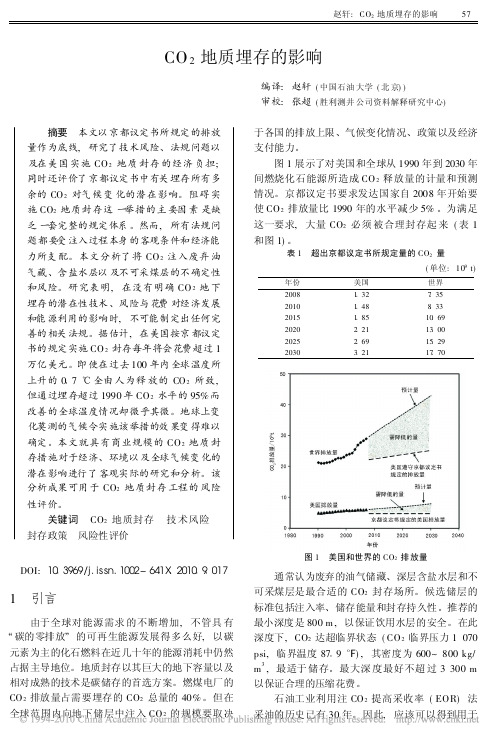 CO_2地质埋存的影响