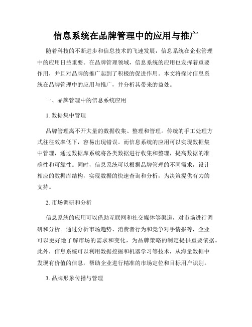 信息系统在品牌管理中的应用与推广