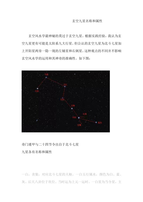 玄空九星名称和属性
