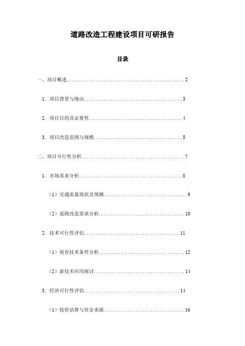 道路改造工程建设项目可研报告