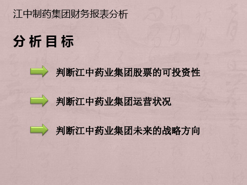 江中集团财务分析报告