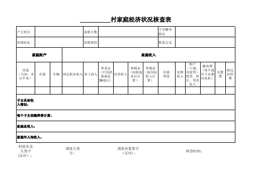 低保收入测算表