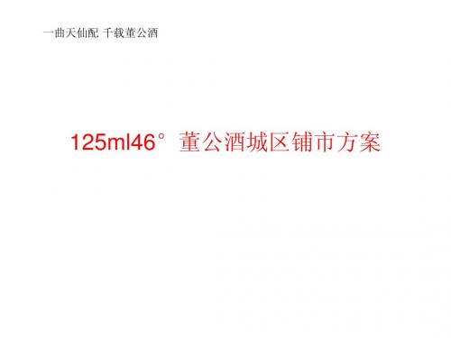125ml46°董公酒城区铺市方案
